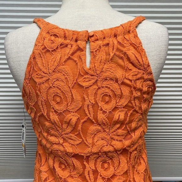 INC International Concepts NWT Sunkissed Orange Floral Lace Dress Size Small - Picture 5 of 10